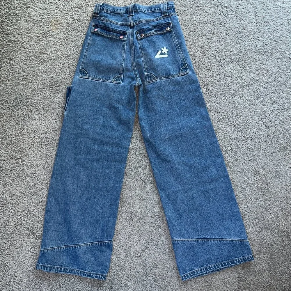 LIQUID LAGOON Y2K WIDE LEG DENIM JNCO STYLE  HEAVY BAGGY SKATER JEANS 30/32